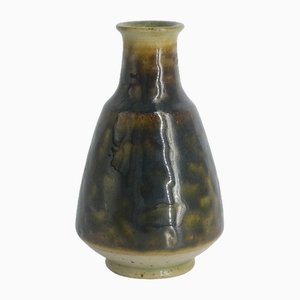 Kleine skandinavische Moderne Mid-Century Steingut Vase Nr. 10 von Gunnar Borg für Höganäs Ceramics, 1960er