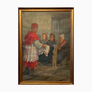 Charles Vionnet, Chœur d'Enfants à la Messe, 1800s, Huile sur Toile