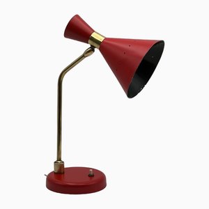 Brass and Lacquered Metal Megaphon Lamp, 1960s