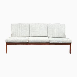 Sofa in Teak and Beige Fabric by Arne Wahl Iversen for Komfort, 1960s