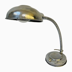 Lámpara de mesa industrial cromada, años 50