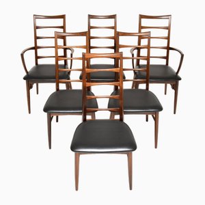 Niels Koefoed zugeschriebene dänische Lis Esszimmerstühle für Hornslet Furniture Factory, 1960er, 6 . Set