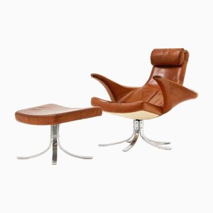 Silla Seagull de Gösta Berg & Sten-Erik Eriksson para Fritz Hansen, años 60. Juego de 2