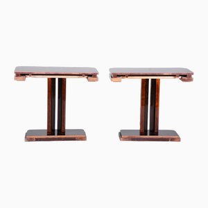 Art Deco Bedside Tables in High Gloss, France, 1920s, Set of 2