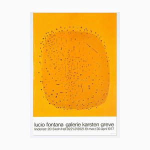 Lucio Fontana, Orange, 1977, Großes lithografisches Poster