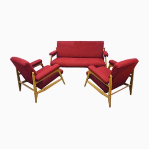 Scandinavian Armchairs and Sofa, 1960s, Set of 3