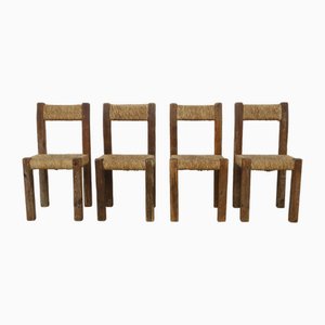 Brutalist Dining Chairs, 1970s, Set of 4