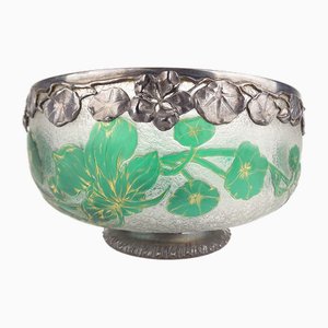 Art Deco Glass and Bronze Bowl by Daum