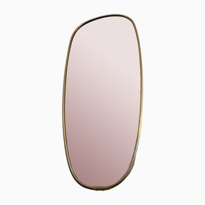Specchio con cornice dorata, anni '70