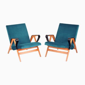 Set of Mid-Century Armchairs attributed to Tatra Pravenec, 1950s