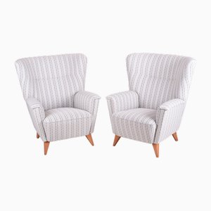 Fauteuils Mid-Century en Chêne, République Tchèque, 1950s, Set de 2