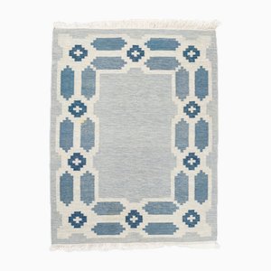 Scandinavian Mid-Century Style Flat Weave Rug, 1980s