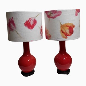 Vintage Table Lamps in Ceramic, 1970s, Set of 2