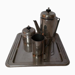 Versilbertes Art Deco Kaffeeservice, 1930er, 4er Set