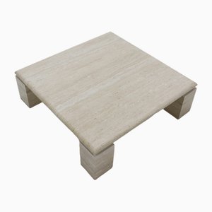 Italian Modern Travertine Coffee Table, 1970s