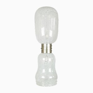 Lámpara italiana de cristal de Murano claro y blanco, años 60