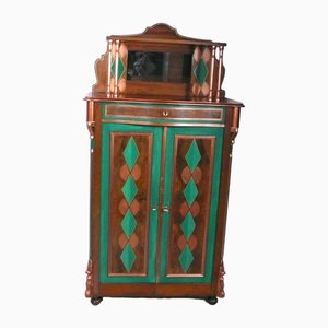Small Art Nouveau Cabinet in Walnut and Copper, Germany, 1900s