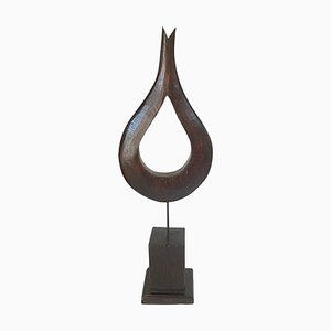 Large Modern Abstract Wood Sculpture