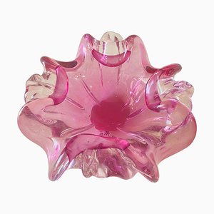 Vide Poche or Ashtray in Pink Murano Glass, Venice, Italy, 1970s