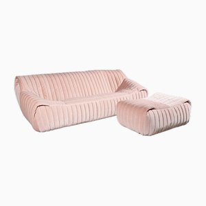 Sandra Sofa mit Fußhocker von Annie Hieronimus für Cinna, 1970er, 2er Set