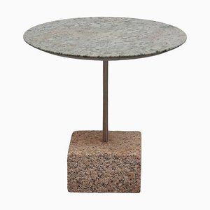 Brutalist Side Table in Grey Stone and Marble, 1967
