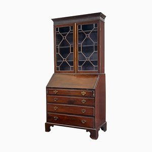 Early 19th Century Mahogany Astral Glazed Bureau Bookcase