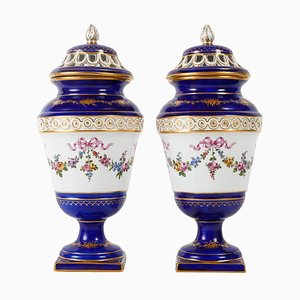 Pot-pourri Style Louis XV en Faïence, 19ème Siècle, Set de 2