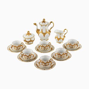 Servicio de moca de Meissen, siglo XX. Juego de 15