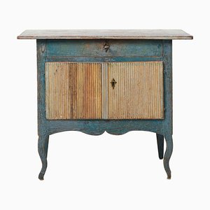 Small Swedish Rococo / Gustavian Blue Sideboard