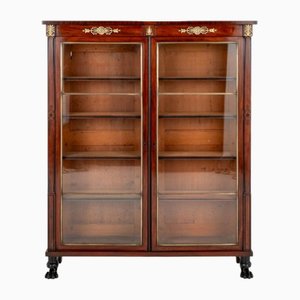 Regency Bookcase Cabinet in Glazed Mahogany