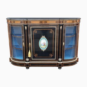 Victorian Walnut, Ebonised and Marquetry Inlaid Credenza