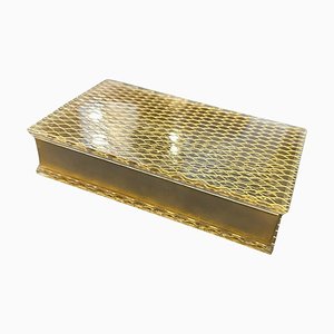 Modernist Italian Brass and Acrylic Glass Jewelry Box in the style of Christian Dior, 1980s