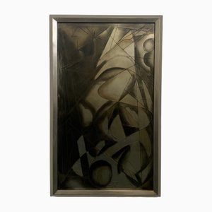Futurist Painting in Back Treated Glass by Lam Lee Group, 1980