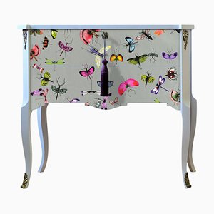 Gustavian Style Commode with Christian Lacroix Butterfly DeCOR, 1950s