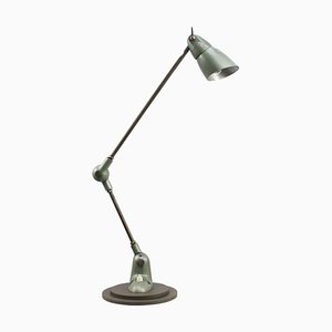 Vintage Industrial French Green Machinist Table Lamp from Lumina