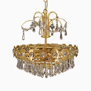 Danish Brass Chandelier, 1970s