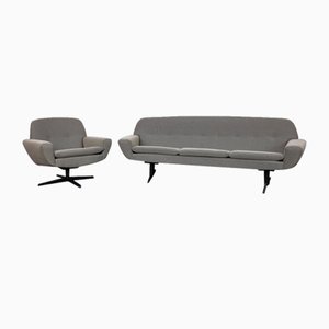 Geschwungenes Mid-Century Sofa & Drehsessel Modell: Fenix von Johannes Andersen für Trensums, Schweden, 1960er, 2er Set