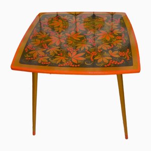Cocktail Chochloma Painting Side Table, 1950s