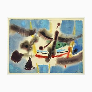 Enrico Paulucci, Meereslandschaft, Mixed Media Zeichnung, 1960er