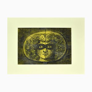 Eugene Berman, Medusa Mask, Black China Ink, Pencil and Watercolor Drawing, 1972