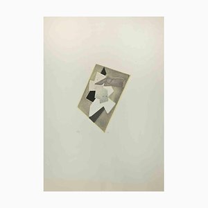 Hans Richter, Composición abstracta, aguafuerte y collage, 1970