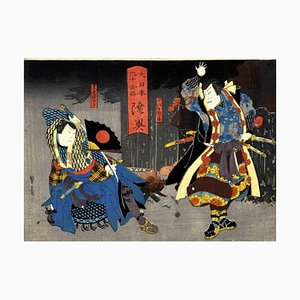 Utagawa Kunikazu, Kabukie, Provinz Rokuok, Holzschnitt, 1862