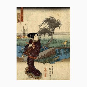 Utagawa Kunisada II, Bijinga, grabado en madera, década de 1830