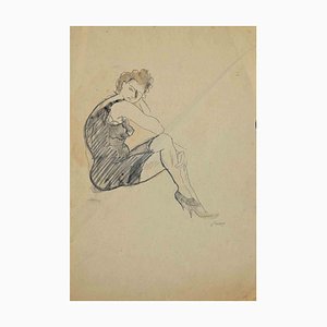 Mino Maccari, Woman, Drawing, Mid 20th Century