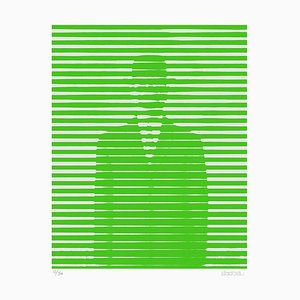 Dadodu, Líneas verdes y grises, Impresión Giclée, 2016
