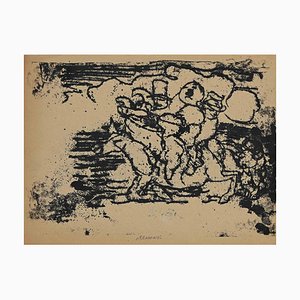 Mino Maccari, Figures, Drawing, Mid 20th Century