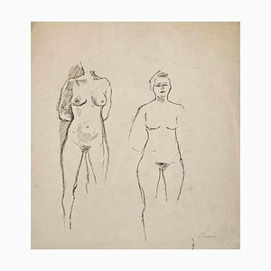 Mino Maccari, Nudes, Drawing, Mid 20th Century