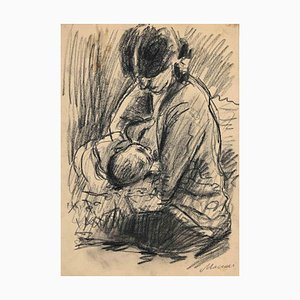 Mino Maccari, Feeding Time, Drawing, Mid 20th Century