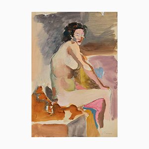 Mino Maccari, Nude, Drawing, Mid 20th Century