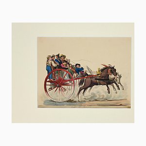 Michela De Vito, Figuras en un carro, Gouache, 1820